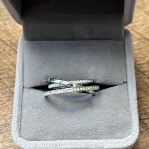 Authentic Swarovski Triple Circle Crystal Women's Ring